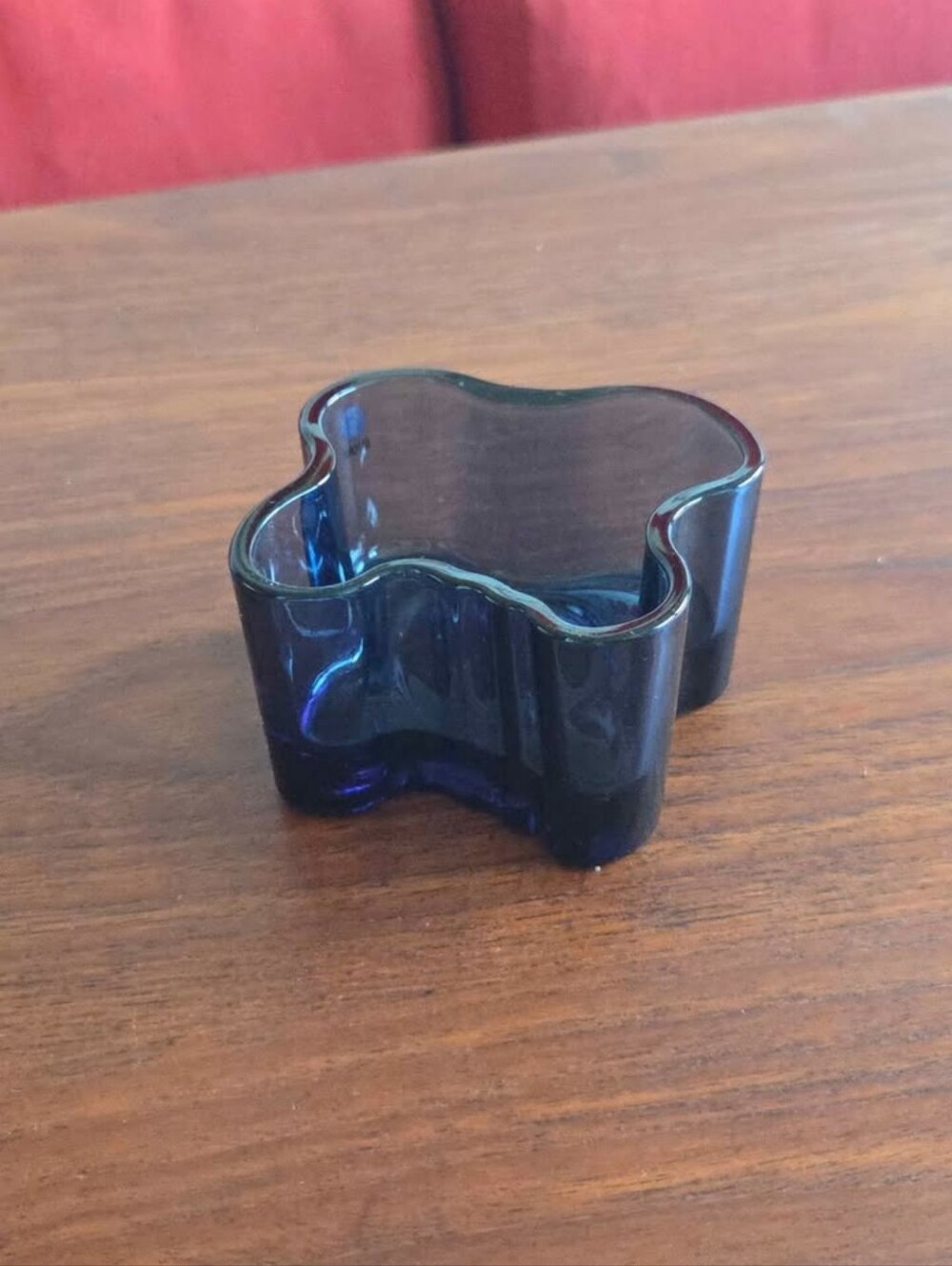 Vintage Iittala Alvar Aalto Blueberry Rain Blue Glass Bowl
